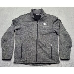 Eddie Bauer Storm Repel Men's L Jacket Defenders ADT Logo Gray‎ Full Zip Fleece